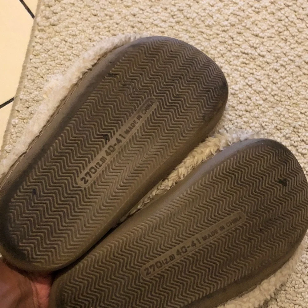 Worn house slippers
